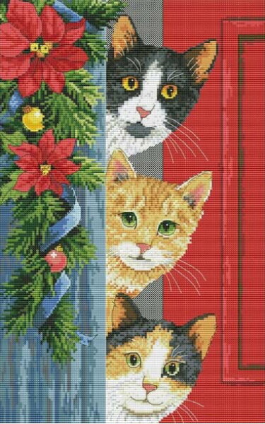 メール便送料無料  クロスステッチ 刺繍キット  オランタ OLanTA  ハロークリスマス！ 16ct   猫  クロスステッチキット ししゅう 刺繍