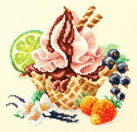 クロスステッチ 刺繍キット マジックニードル Magic Needle バニラアイスクリーム 14ct 食べ物 クロスス…