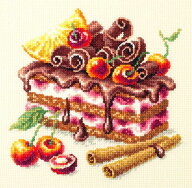 メール便送料無料 クロスステッチ 刺繍キット マジックニードル Magic Needle チェリーのケーキ 14ct 食…