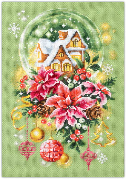 メール便送料無料  クロスステッチ 刺繍キット  マジックニードル Magic Needle  スノードーム 14ct   クリスマス  クロスステッチキット ししゅう 刺繍
