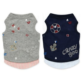 ペットウェア　【CRAZYBOO　マリン刺繍タンクトップ】XL・XXL・DS・DMサイズ　CB18