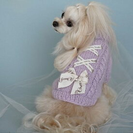 ペットウェア　【CRAZYBOO　ロゴ入り編み上げニット】　XS・S・M・L・DS・DM・XL・XXLサイズ　CB22AW