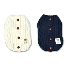 ペットウェア　【TINOTITO　背開きケーブル編みニット】XS～XXLサイズ　TT24AW
