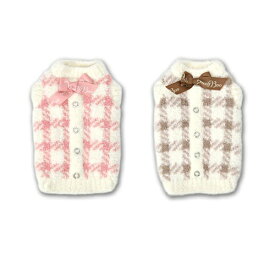 ペットウェア　【CRAZYBOO　マシュマロチェックニット　XS～XXL、DXS～DMサイズ】　CB25AW