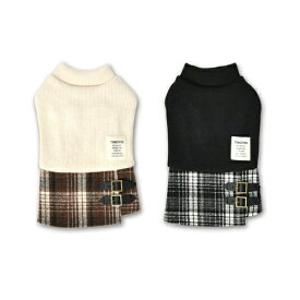 ペットウェア　【TINOTITO　チェック柄ニットワンピース】XS～XXLサイズ　TT25AW