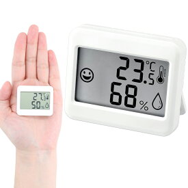 超ミニ デジタル温湿度計 卓上 マグネット 高精度 快適レベル表示 見やすい 温度計 湿度計