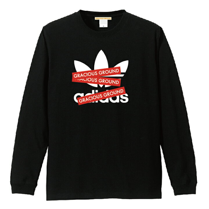楽天市場 メール便 送料無料 ブランド パロディ Tシャツ 長袖 Gracious Ground ボックスロゴ隠し メンズ レディース ユニセックス カップル ペアルック 誕生日 おもしろ スポーツ 5 6オンス 袖リブ ギフト プレゼント Tシャツ専門店 Gracious Ground