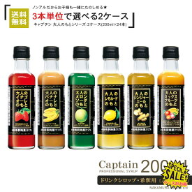 2ケース≪3本単位≫【キャプテンシロップ】大人のもとシリーズ／200ml×24本 全6種類(イチゴ メロン バナナ レモネード ミックスフルーツ)の中から≪3本単位≫で選らべる 送料無料※北海道・沖縄・一部地域は別途送料が必要