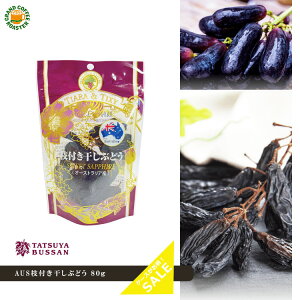 龍屋物産 AUS枝付き干しぶどう 80g ケース 12袋 ドライフルーツ 送料無料※一部地域別途必要