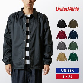 コーチジャケット メンズ レディース おしゃれ 無地 カジュアル ナイロン ポリエステル ボタン 撥水 黒 紺色 緑 赤 茶色 ブラック カーキ ネイビー グレー S M L XL 男女兼用 ユニセックス United Athle ユナイテッドアスレ ナイロン コーチ ジャケット (裏地付) 7059-01