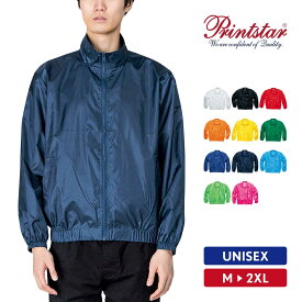 ウィンドブレーカー メンズ イベントブルゾン レディース 薄手 アウター M L XL 2XL スポーツ 部活 作業着 アウトドア カジュアル おしゃれ Printstar プリントスター ベーシックカラーブルゾン 00051-ET