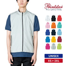 ベスト メンズ ジレ レディース アウター 薄手 XS S M L XL 2XL スポーツ ビジネス 事務服 作業着 おしゃれ Printstar プリントスター リフレクスポーツベスト 00068-RSV