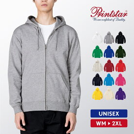パーカー メンズ レディース ジップアップ 無地 薄手 綿 スウェット おしゃれ WM S M L XL 2XL カジュアル アメカジ ストリート シンプル スポーツ ダンス 学生 上下セットアップ可能 男女兼用 ユニセックス Printstar プリントスター ジップアップライトパーカー 00217-MLZ