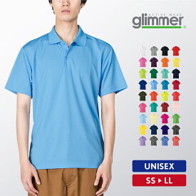 ポロシャツ メンズ レディース 半袖 吸汗速乾 ドライメッシュ おしゃれ 無地 SS S M L LL スポーツ ゴルフ テニス バスケ 野球 ダンス ビジネス クールビズ 制服 スクール 保育士 事務服 ポリエステル 男女兼用 glimmer グリマー ドライポロシャツ（ポケット無し） 00302-ADP