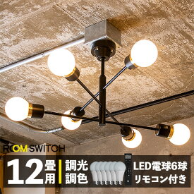 リモコン LED電球 セット おしゃれ 照明器具 シーリングライト シーリングランプ 6灯 デボン LED 対応 天井照明 照明 ライト インダストリアル 北欧 和室 和風 カフェ 子供部屋 リビング 寝室 モダン ダイニング用 間接照明