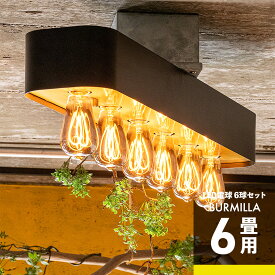 【LED電球セット シーリングライト シーリングランプ おしゃれ 照明器具 照明 ライト 6灯 バーミラ LED 対応 天井 ディスプレイ シンプル インダストリアル 北欧 和室 和風 カフェ 子供部屋 リビング 寝室 モダン ダイニング用 間接照明】
