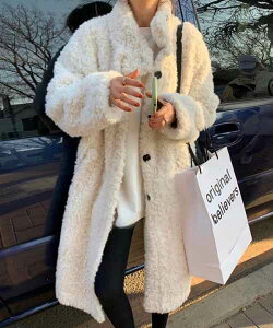 ���f�B�[�X �R�[�g �A�E�^�[ �O�J�� �e�f�B�x�A�R�[�g �����O ���� �ݕt�� �X�^���h�J���[ �t�F�~�j�� �������� �ӂ�ӂ� �|�P�b�g �O�J�� �{�^�� �_�炩�� �t�F�C�N�t�@�[ ���킢�� �V���v