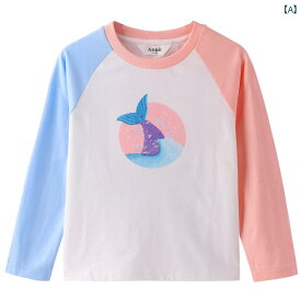 tシャツ キッズ 子供服 女の子 ロンT 綿 長袖 春秋 ラグラン コントラストカラー ピンク ブルー パープル