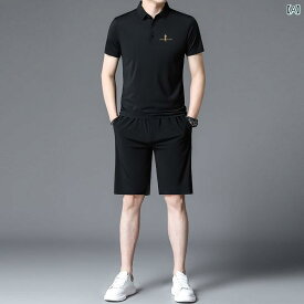 セットアップ メンズ 上下セット ファッション 春夏 半袖 Tシャツ カジュアル ショートパンツ グレー ブラック グリーン