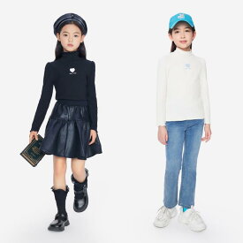 カットソー tシャツ キッズ 子供服 女の子 長袖 秋冬 タートルネック ブラック ホワイト パープル ハイネック