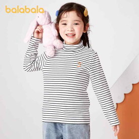 カットソー tシャツ キッズ 子供服 女の子 長袖 タートルネック 秋冬 トップス かわいい ボーダー ホワイト イエロー ピンク ハイネック