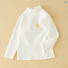 カットソー tシャツ キッズ 子供服 男の子 タートルネック 綿 コットン 長袖 秋冬 ホワイト ピンク イエロー ハイネック