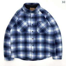 シャツ ジャケット メンズ カジュアル 長袖 大きいサイズ チェック コート 裏起毛 厚手 暖かい レトロ ベロア 秋冬 ブルー レッド