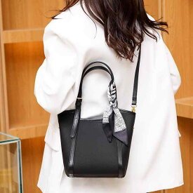 バケットバッグ レディース おしゃれ 鞄 韓国 ファッション 大容量 革 ショルダーバッグ 斜めがけ スカーフ ブラック ホワイト グリーン