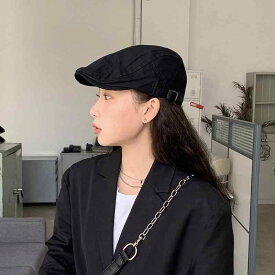 ハンチング 帽子 メンズ レディース 無地 シンプル レトロ 韓国 調節可能 ベージュ キャメル ブラック