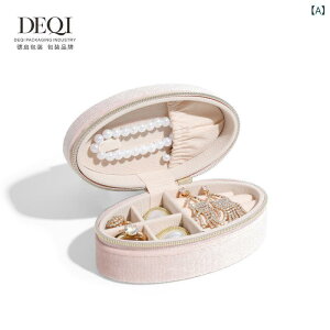 ジュエリーボックス レトロ 楕円形 ベロア ベルベット ミニ 携帯用 持ち運び アクセサリーケース 小物入れ 宝飾品収納 ギフト 旅行用 ベージュ ピンク グリーン ブルー ロイヤルブルー