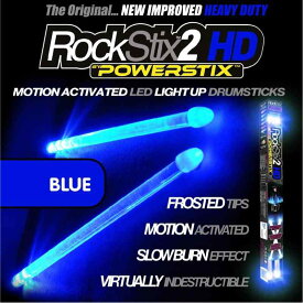 ROCKSTIX 2 HDブルー、明るいLEDライトアップドラムスティック、フェード効果、火にギグをセット