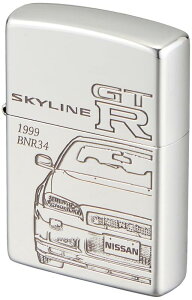 ZIPPO(�W�b�|�[) ���C�^�[ �V���o�[ �X�J�C���C�� GT-R BNR34 ���ʃG�b�`���O