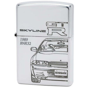 ZIPPO(�W�b�|�[) ���C�^�[ �V���o�[ �X�J�C���C�� GT-R BNR32 ���ʃG�b�`���O