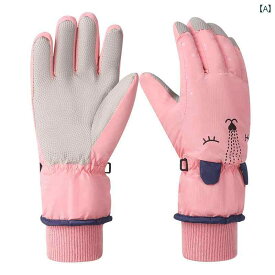 スキー グローブ スノーボード 手袋 キッズ ジュニア 冬 女の子 暖かい 裏起毛 防水 猫 ポニー ロゴ ペイント レッド ブルー ピンク