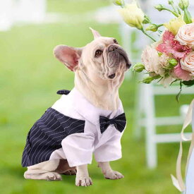 犬服 ドッグウェア フォーマル 結婚式 かわいい おしゃれ ペット 小型犬 猫 春夏 薄手 スーツ シャツ ブラック ネイビー