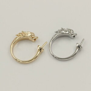指輪 リング 空枠 レディース アクセサリー パーツ 材料 装飾 土台 かわいい おしゃれ ジュエリー 銅 メッキ パール用 ドラゴン DIY 素材 ゴールド