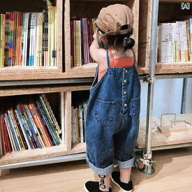 デニム オーバーオール ベビー キッズ サロペット 子供服 女の子 通気性 春秋 韓国 ズボン ブルー