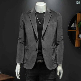 コーデュロイ ジャケット メンズ カジュアル スーツ 秋冬 ビジネス ファッション タイト ショート 大きいサイズ グレー ブラック