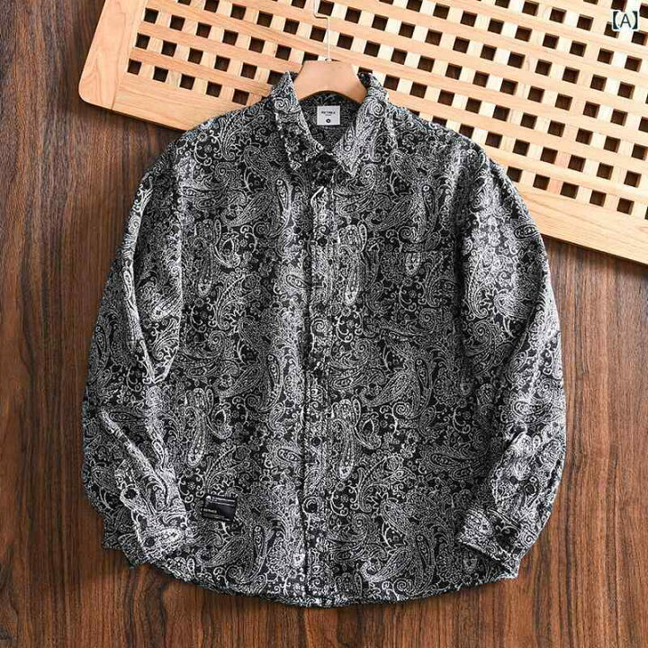 楽天市場】ペイズリー柄 シャツ メンズ バンダナ柄 カシューナッツ 
