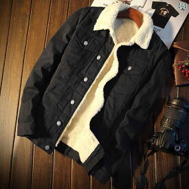 デニムジャケット Gジャン メンズ カジュアル 大きいサイズ 秋冬 厚手 韓国 ブラック ブルー 裏ボア