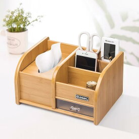 ティッシュケース ティッシュボックス 木製 家庭用 多機能 リモコン 小物 収納 オフィス レストラン ブラウン