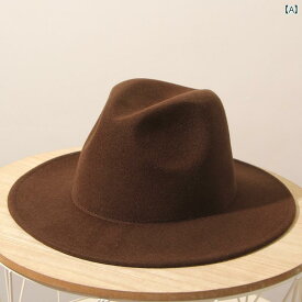 ハット レディース メンズ 帽子 エレガント 上品 レトロ ジャズ 紳士 フェルト ウール ブラウン キャメル レッド