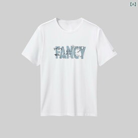 tシャツ 光る トップス メンズ ロゴ プリント 通気性 半袖 薄手 夏 カジュアル ラウンドネック ホワイト