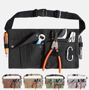 ウエスト バッグ エプロン メンズ 料理 家庭 キッチン おしゃれ アウトドア 収納 吊り下げ 作業服 庭師 木工 耐摩耗 厚手 キャンバス ブラック キャメル カーキ
