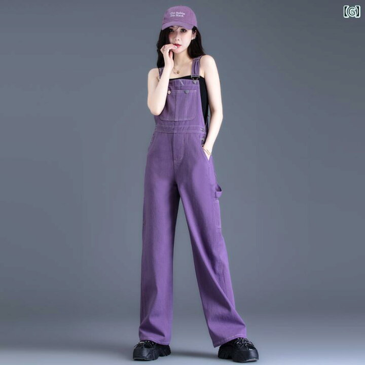 パープル デニム オールインワン・サロペット（オーバーオール 子供服 