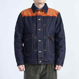 デニムジャケット Gジャン メンズ カジュアル 大きいサイズ カラーブロック コーデュロイ ブルー