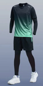 セットアップ メンズ 上下 ジャージ スポーツ フィットネスウェア ランニング サイクリング トレーニング 速乾 暖かい 秋冬 グレー グリーン レッド