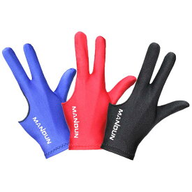 ビリヤード グローブ 手袋 スポーツ シンプル 3枚指 フィンガーレス 左手 右手 ブラック レッド ブルー