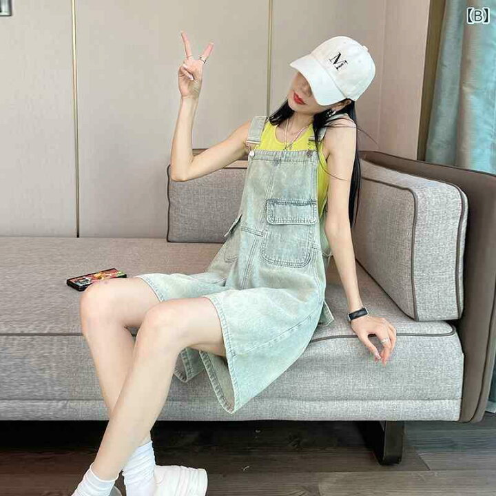 楽天市場】サロペット ショート丈 パンツ レディース オーバーオール 