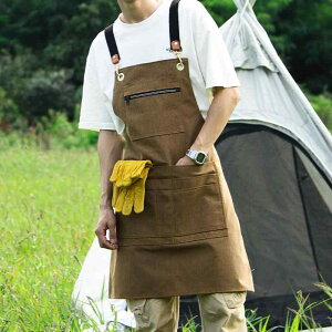 ガーデニングエプロン レディース メンズ 料理 家庭 キッチン おしゃれ アウトドア キャンバス キャンプ グレー ブルー ブラック